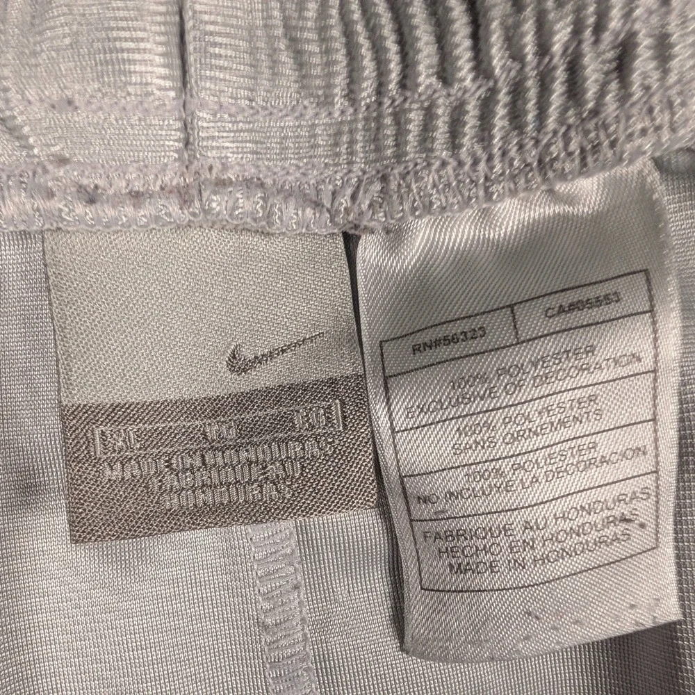 Vintage Nike Basketball Shorts Mens XL Silver Elastic Swoosh Shiny Dazzle Y2K